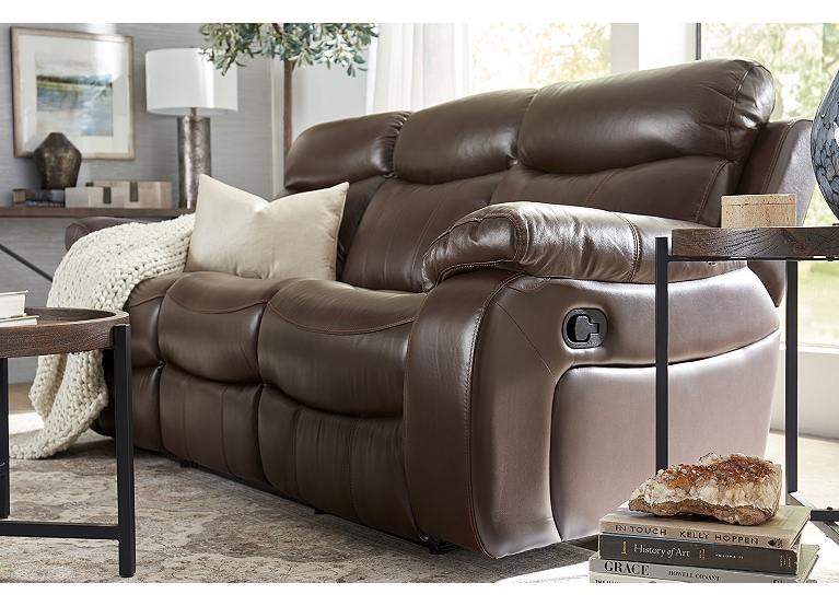 bernhardt weston double reclining leather sofa
